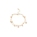 Light Luxury 18K Gold Plated Copper Zircon Double Layer Heart Pendant Bangle For Women view 5