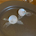 Handmade Silver Needle Tassel Earrings Geometric Round Minimalist Bridal Gown Accessories view 2