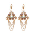 Sparkling Zircon Crystal Triangle Tassel Drop Earrings Court Style Light Luxury Ear Hooks view 5