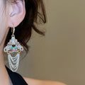 Sparkling Zircon Crystal Triangle Tassel Drop Earrings Court Style Light Luxury Ear Hooks view 3