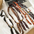Ethnic Bohemian Fabric Print Resin Wood Bead Floral Geometric Sweater Necklace For Women view 4