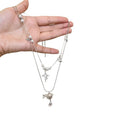 Sparkling Zircon Pearl Beaded Saturn Pendant Necklace Korean Light Luxury Geometric Sweater Chain view 5