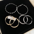 Metal Smooth Twisted Geometric Hoop Earrings For Women Minimalist European Style view 3