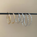 Metal Smooth Twisted Geometric Hoop Earrings For Women Minimalist European Style view 1