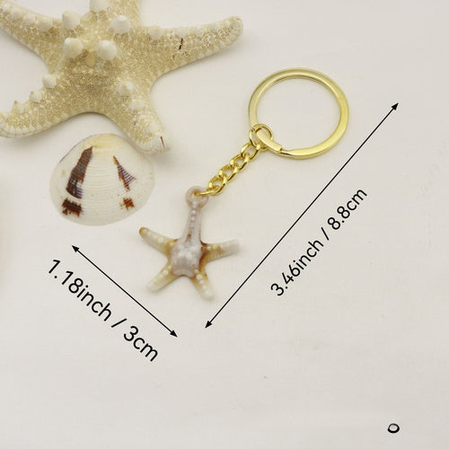 Acrylic Two Tone Cloud Scallop Shell Keychain For Bag Charm – Gold