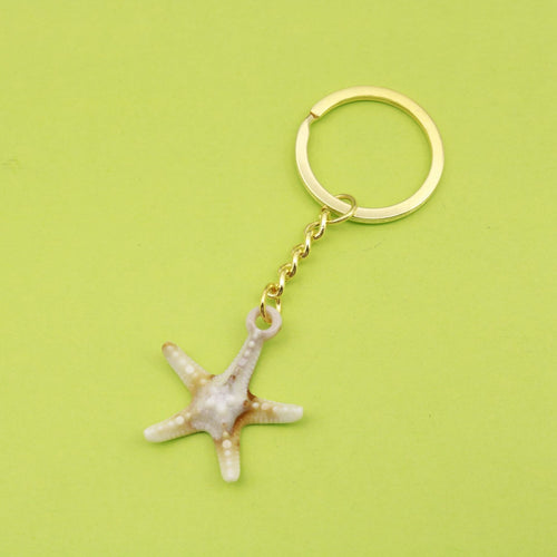 Acrylic Two Tone Cloud Scallop Shell Keychain For Bag Charm – Gold