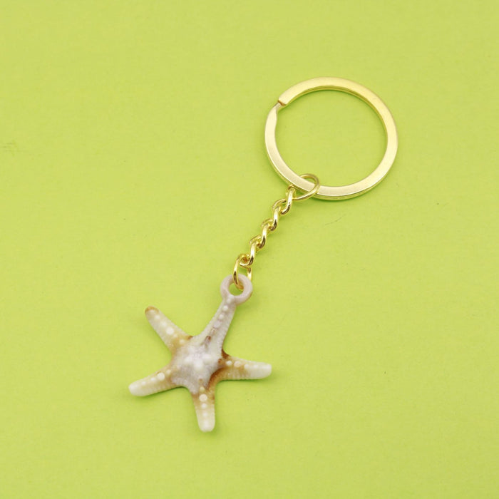Acrylic Two Tone Cloud Scallop Shell Keychain For Bag Charm – Gold