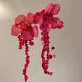 Sweet Floral Fabric Crystal Sequin Tassel Clip-on Earrings For Women Light Luxury Drop Jewelry view 2
