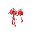 Sweet Floral Fabric Crystal Sequin Tassel Clip-on Earrings For Women Light Luxury Drop Jewelry view 5