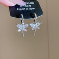 Zircon Flower Butterfly Tassel Copper Drop Earrings For Women Light Luxury Style view 4
