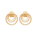 Minimalist Iron Round Hollow Pendant Drop Earrings For Women, Geometric Light Luxury Ear Studs view 5