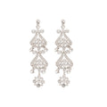 Light Luxury Alloy Rhinestone Teardrop Rhombus Tassel Drop Earrings For Women view 5