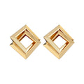 Smooth Metal Rhombus Stud Earrings For Women, European American Statement Geometric Style view 5
