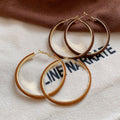 Flocked Geometric Round Hoop Earrings For Women Maillard Retro Minimalist Drop Style view 2
