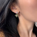 Vintage Floral Faux Pearl Zircon Silver Needle Drop Earrings For Women view 4