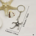 Zinc Alloy Starfish Keychain Beach Bag Charm Gift view 2