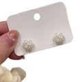 Faux Pearl Zircon Flower Cluster Stud Earrings Elegant Luxury Style For Women view 5
