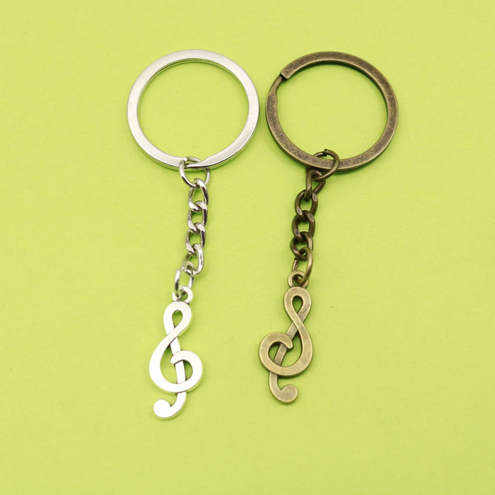 Metal Music Note Keychain Creative Key Ring Gift