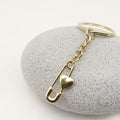 Metal Heart Safety Pin Keychain Bag Charm Gift view 3