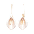 Korean Style Painted Alloy Wrinkled Petal Flower Pendant Drop Earrings For Women view 5