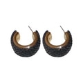 Vintage Hong Kong Style Faux Crystal Geometric C-Shaped Stud Earrings For Women view 5