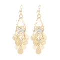 Copper Rhinestone Leaf Tassel Drop Earrings Vintage Palace Style Light Luxury Elegant Ear Jewelry view 5