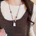 Maillard Vintage Acrylic Star Cat Pendant Sweater Necklace Autumn Winter Niche Fashion Jewelry view 1