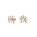 Elegant Korean Pastel Enamel Firework Flower Rhinestone Crystal Alloy Statement Stud Earrings view 5