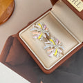 Elegant Korean Pastel Enamel Firework Flower Rhinestone Crystal Alloy Statement Stud Earrings view 4
