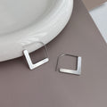 Elegant Korean Silver Alloy Geometric Rhombus Hoop Stud Earrings Minimalist Statement Earrings view 4