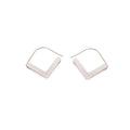 Elegant Korean Silver Alloy Geometric Rhombus Hoop Stud Earrings Minimalist Statement Earrings view 5