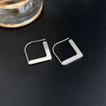 Elegant Korean Silver Alloy Geometric Rhombus Hoop Stud Earrings Minimalist Statement Earrings view 2