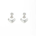 Elegant Brushed Alloy Square Studs With Irregular Hollow Geometric Drop Dangle Earrings view 5