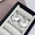 Elegant Brushed Alloy Square Studs With Irregular Hollow Geometric Drop Dangle Earrings view 2