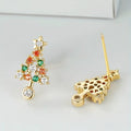 Petite Christmas Tree Stud Earrings For Women Colorful Star Holiday Fashion Jewelry view 3