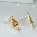 Petite Christmas Tree Stud Earrings For Women Colorful Star Holiday Fashion Jewelry view 4