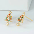 Petite Christmas Tree Stud Earrings For Women Colorful Star Holiday Fashion Jewelry view 2