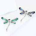 Alloy Glass Dragonfly Brooch Pin For Coat And Sweater Decoration view 3