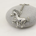 Metal Zebra Horse Keychain Bag Charm view 3