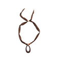 Ethnic Style Fabric Printed Wood Bead Acrylic Oval Heart Sweater Necklace for Women view 5