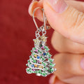 Bling Christmas Tree Colorful Wax Set Dangle Earrings For Women, Sweet Holiday Party Jewelry view 1