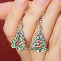 Bling Christmas Tree Colorful Wax Set Dangle Earrings For Women, Sweet Holiday Party Jewelry view 5