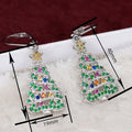 Bling Christmas Tree Colorful Wax Set Dangle Earrings For Women, Sweet Holiday Party Jewelry view 4