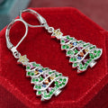 Bling Christmas Tree Colorful Wax Set Dangle Earrings For Women, Sweet Holiday Party Jewelry view 3