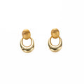 Light Luxury Vintage Alloy Geometric Irregular Oval Drop Stud Earrings For Women Elegant Statement Earrings view 5