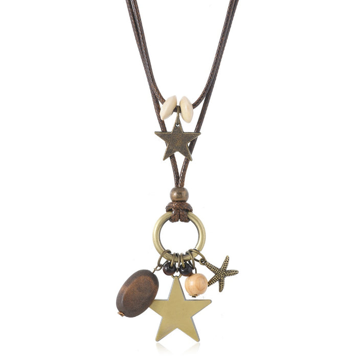 New Vintage Star Women's Necklace Niche Designer Premium Sweater Chain Minimalist Choker