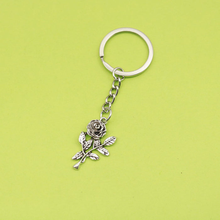 Metal Flower Keychain Bag Charm