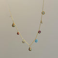 Sparkling Zircon Enamel Flower Teardrop Pendant Copper Necklace Vacation Sweet Collarbone Style view 1