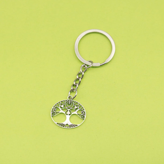 Metal Tree Of Life Keychain Simple Key Ring Gift