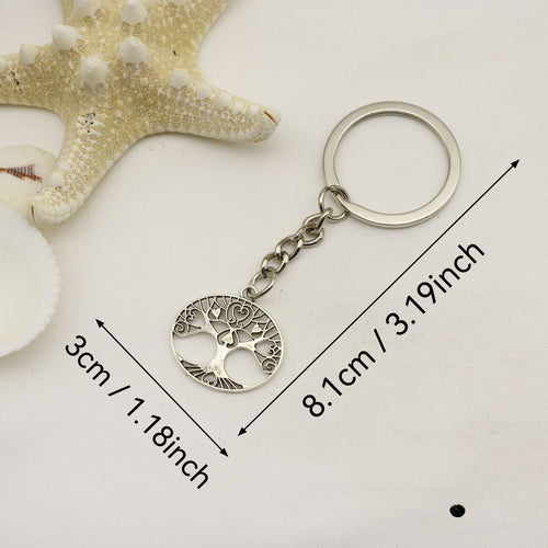 Metal Tree Of Life Keychain Simple Key Ring Gift